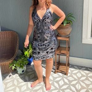 Express Sequin Mini Bodycon Party Dress Medium
